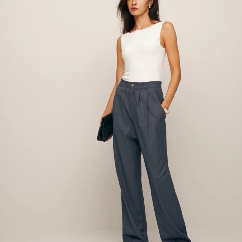 Reformation Gray Wide Leg Pants
